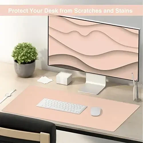 TOWWI Dual Sided Desk Pad, Large Desk Mat, Waterproof Desk Blotter Protector Mouse Pad, Leather Desk Pad Large for Keyboard and Mouse (36