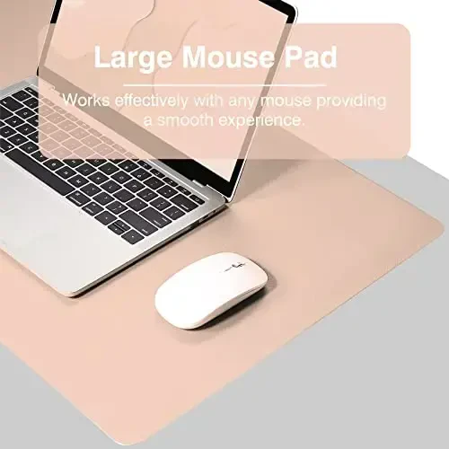 TOWWI Dual Sided Desk Pad, Large Desk Mat, Waterproof Desk Blotter Protector Mouse Pad, Leather Desk Pad Large for Keyboard and Mouse (36