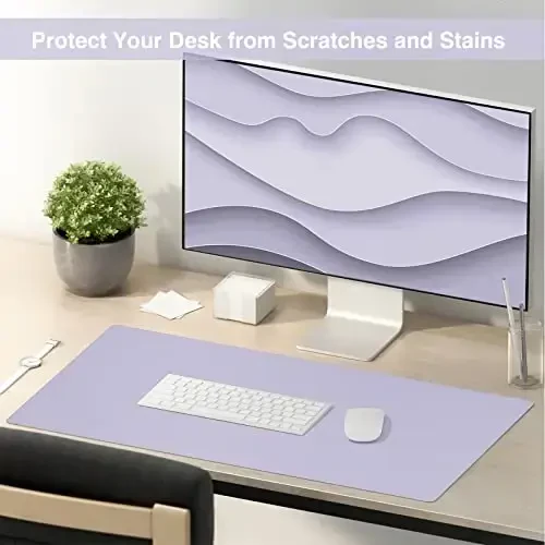 TOWWI Dual Sided Desk Pad, Large Desk Mat, Waterproof Desk Blotter Protector Mouse Pad, Leather Desk Pad Large for Keyboard and Mouse (36