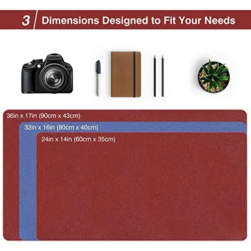 TOWWI Dual Sided Desk Pad, Large Desk Mat, Waterproof Desk Blotter Protector Mouse Pad, Leather Desk Pad Large for Keyboard and Mouse (36