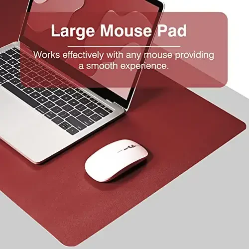 TOWWI Dual Sided Desk Pad, Large Desk Mat, Waterproof Desk Blotter Protector Mouse Pad, Leather Desk Pad Large for Keyboard and Mouse (39