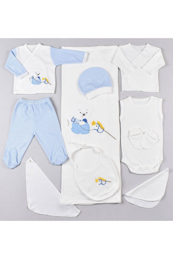 Toy Horse Embroidered 10 Piece Newborn Hospital Discharge Set - 2