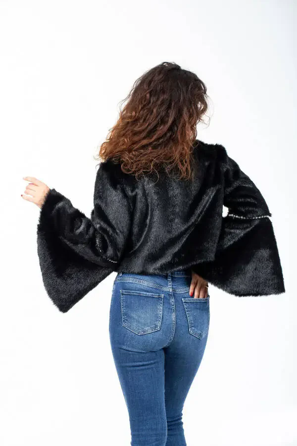 To'y liboslari uchun mo'ynali bolero - 7