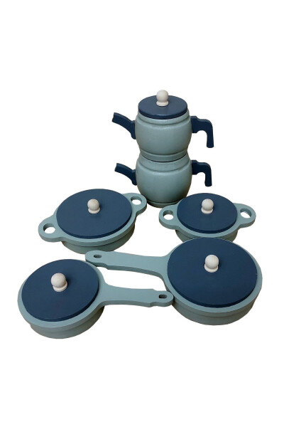 Toy Pot Pan Kettle Kitchen Set (GREEN) - 5