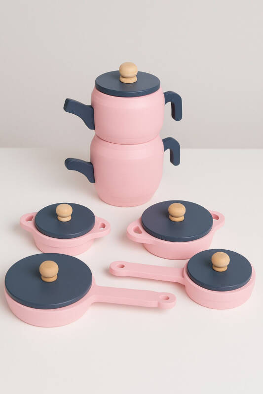 Toy Pot Pan Kettle Kitchen Set (PINK) - 1