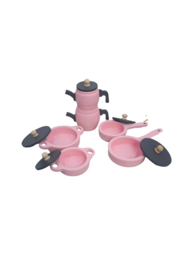 Toy Pot Pan Kettle Kitchen Set (PINK) - 8