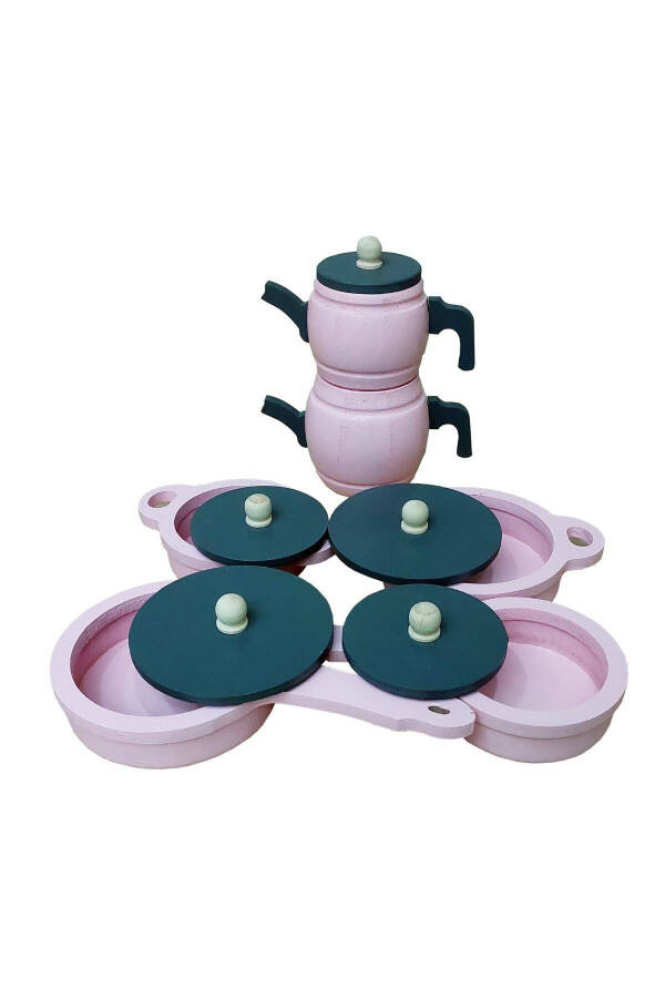 Toy Pot Pan Kettle Kitchen Set (PINK) - 10