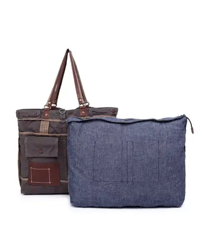 Lake Toya Canvas Tote Bag-Gray - TSD BRAND (1)