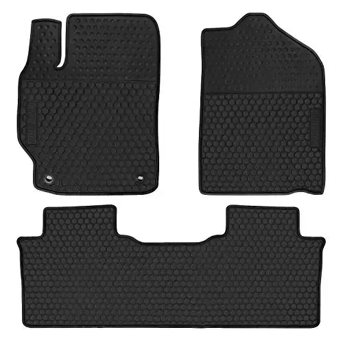 Car Rubber Floor Mat for Toyota Camry 7th 2012-2013-2014-2015-2016-2017 Custom Fit Full Black Rubber Car Floor Liners Set All Weather Protection Heavy Duty Odorless - 1