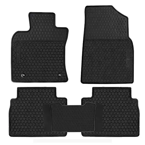 Car Floor Mats Custom Fit for Toyota Camry 8th 2018 2019 2020 2021 2022 2023 2024 Full Black Rubber Car Floor Liners Set All Weather Season Protection Heavy Duty Odorless - SAN AUTO