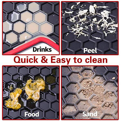 Car Floor Mats Custom Fit for Toyota Camry 8th 2018 2019 2020 2021 2022 2023 2024 Rubber Black Red Car Floor Liners Set All Weather Season Protection Heavy Duty Odorless - 4