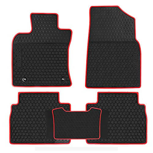 Car Floor Mats Custom Fit for Toyota Camry 8th 2018 2019 2020 2021 2022 2023 2024 Rubber Black Red Car Floor Liners Set All Weather Season Protection Heavy Duty Odorless - 1