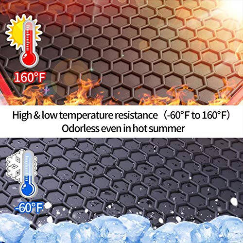Car Floor Mats Custom Fit for Toyota Camry 8th 2018 2019 2020 2021 2022 2023 2024 Rubber Black Red Car Floor Liners Set All Weather Season Protection Heavy Duty Odorless - 5