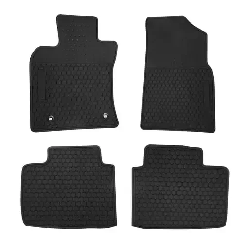 Car Floor Mats Custom Fit for Toyota Camry 9th 2025 Full Black Rubber Car Floor Liners Set All Weather Season Protection Heavy Duty Odorless - SAN AUTO