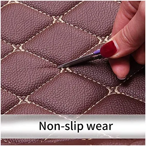 SureKit Custom Car Floor Mats for Toyota Corolla E120 E130 E140 E150 E160 2007-2017 2018 Floor Liner Waterproof Anti-Skid Luxury Leather Full Coverage Liner Front ＆ Rear Mat/Set (Beige) - 4