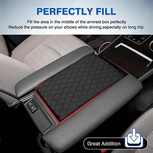 Autorder Center Console Cover for Toyota Sienna 2021-2025 2026 Accessories Memory Foam Armrest Cushion with Anti-Scratch Leather Protector Covers Black - 4