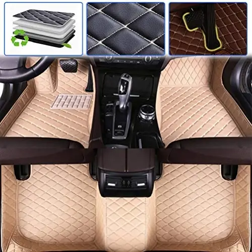 Toyota Tundra 2000-2006, 2007-2013, 2014-2019 için SureKit Özel Araba Paspasları, Su Geçirmez Kaymaz Lüks Deri Tam Kaplama Ön ve Arka Paspas/Set (Bej) - 1