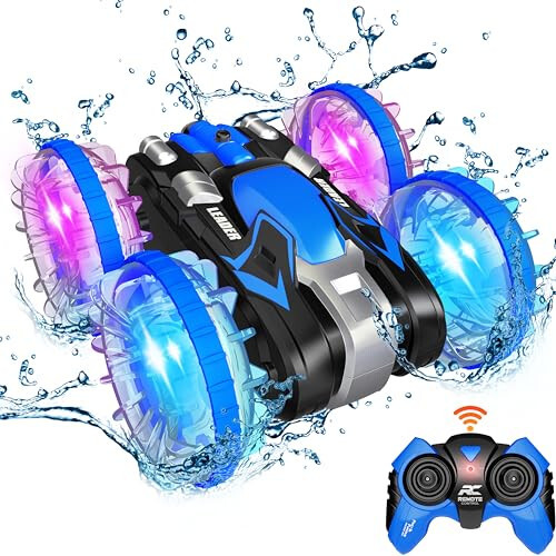 Toys for 5-12 Year Old Boys Amphibious RC Car for Kids 2.4 GHz Remote Control Boat Waterproof RC Monster Truck Stunt Car 4WD Remote Control Vehicle Boys Girls Gifts All Terrain Water Beach Pool Toy - 1