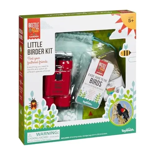 Toysmith Beetle & Bee, Little Birder Set, Kids Backyard Bird Watching Set, FSC Certified, for Boys & Girls Age 5+ - BEETLE