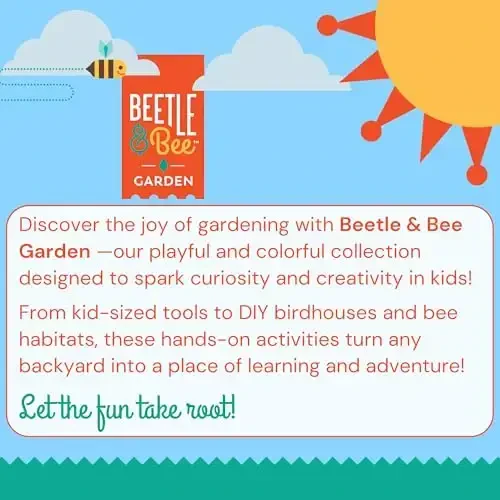 Toysmith Kids Gardening & Beach Bucket – 5″ Metal Pail with Grippable Handle | Assorted Bee & Beetle Colors | Durable Steel for Outdoor Play - 1 Count - 6