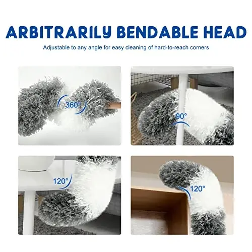 Tozalash uchun mikrofiber patli changlatgichlar, 110 dyuymli uzaytirgichli va 2 ta almashtiriladigan egiluvchan boshli uzaytiriladigan changlatgich, shift ventilyatori mebellari avtomobillari uchun tozalovchi vositalar changlatgich asbobi oshxona gadjetlari - 3