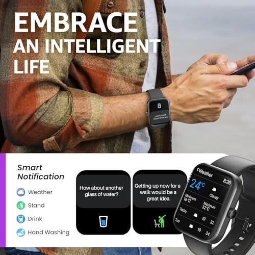 TOZO 2024 New Upgraded Smart Watch for Men Women for iPhone & Android, 1.83