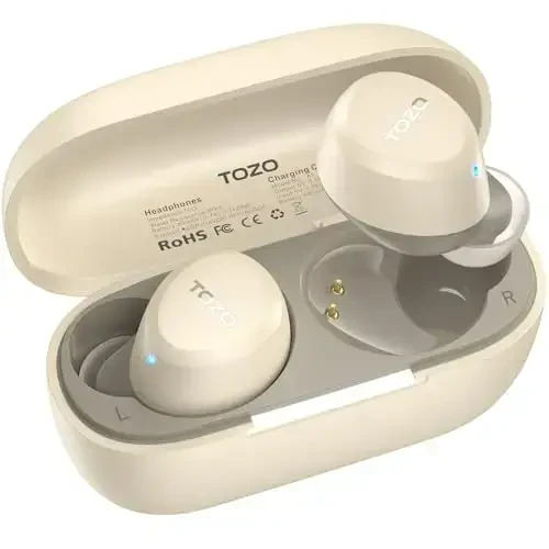 TOZO A1 Wireless Earbuds Bluetooth 5.3 Light Weight in Ear IPX5 Waterproof Headphones 2 Mic for AI Calls, Immersive Premium Sound Bass Headset with Charging Case, 32 Presets EQ Customization via App - TOZO
