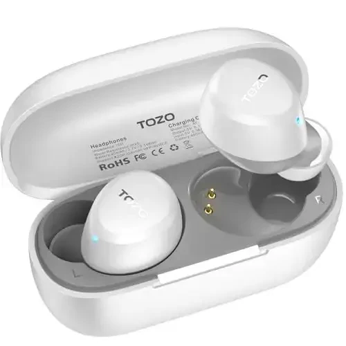 TOZO A1 Wireless Earbuds Bluetooth 5.3 Light Weight in Ear IPX5 Waterproof Headphones 2 Mic for AI Calls, Immersive Premium Sound Bass Headset with Charging Case, 32 Presets EQ Customization via App - 1