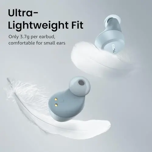 TOZO A1 Mini Беспроводные Наушники Bluetooth 5.3 Вкладыши Легкие Наушники Встроенный Микрофон, IPX5 Водонепроницаемые, Погружающий Премиальный Звук Дальнее Соединение Наушники с Зарядным Чехлом, Синий - 4