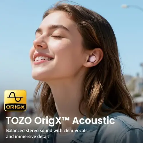 TOZO A1 Mini Беспроводные наушники Bluetooth 5.3 Внутриканальные легкие наушники Встроенный микрофон, IPX5 Водонепроницаемые, Погружающий Премиум звук Долгое подключение Наушники с зарядным чехлом - 1