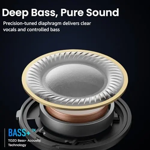 TOZO A1 Wireless Earbuds Bluetooth 5.3 Light Weight in Ear IPX5 Waterproof Headphones 2 Mic for AI Calls, Immersive Premium Sound Bass Headset with Charging Case, 32 Presets EQ Customization via App - 2