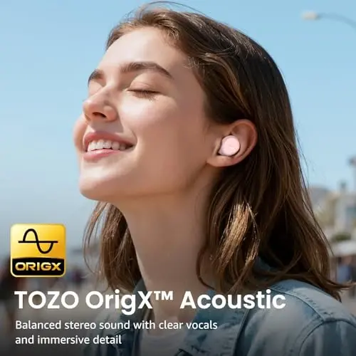 TOZO A1 Wireless Earbuds Bluetooth 5.3 Light Weight in Ear IPX5 Waterproof Headphones 2 Mic for AI Calls, Immersive Premium Sound Bass Headset with Charging Case, 32 Presets EQ Customization via App - 3