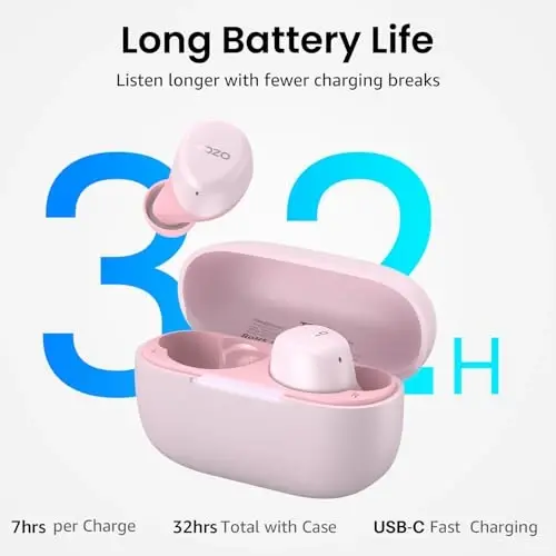 TOZO A1 Wireless Earbuds Bluetooth 5.3 Light Weight in Ear IPX5 Waterproof Headphones 2 Mic for AI Calls, Immersive Premium Sound Bass Headset with Charging Case, 32 Presets EQ Customization via App - 4