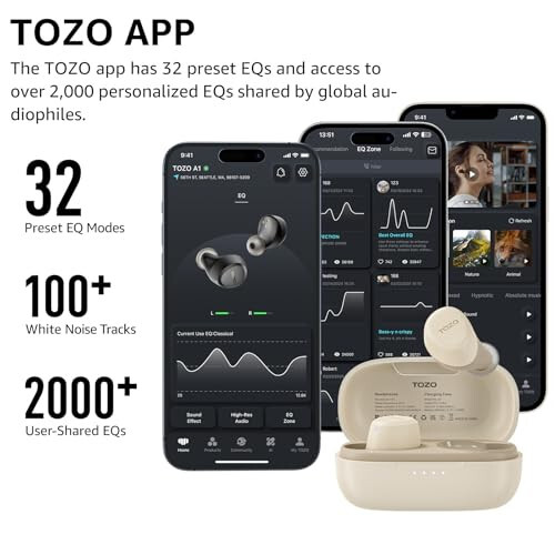 TOZO A1 Mini Kablosuz Kulaklıklar Bluetooth 5.3 Kulak İçi Hafif Kulaklıklar Dahili Mikrofon, IPX5 Su Geçirmez, Büyülü Premium Ses Uzun Mesafe Bağlantısı Kulaklık Şarj Kılıfı ile, Kaki - 3