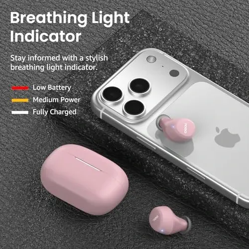 TOZO A1 Mini Wireless Earbuds Bluetooth 5.3 in Ear Light-Weight Headphones Built-in Micro, IPX5 Waterproof, Immersive Premium Sound Long Distance Connection Headset with Charging Case - 5