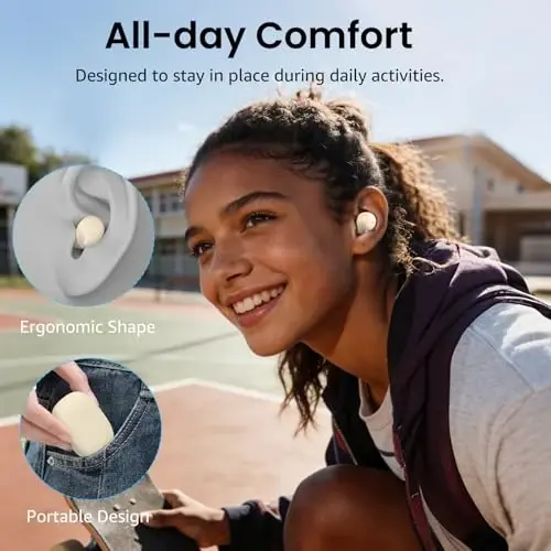 TOZO A1 Simsiz Quloqchinlar Bluetooth 5.3 Yengil vaznli quloq ichiga IPX5 suv o'tkazmaydigan naushniklar AI qo'ng'iroqlari uchun 2 mikrofon, Immersiv Premium Sound Bass гарнитура zaryadlash qutisi bilan, ilova orqali 32 ta oldindan o'rnatilgan EQ sozlamalari - TOZO (1)