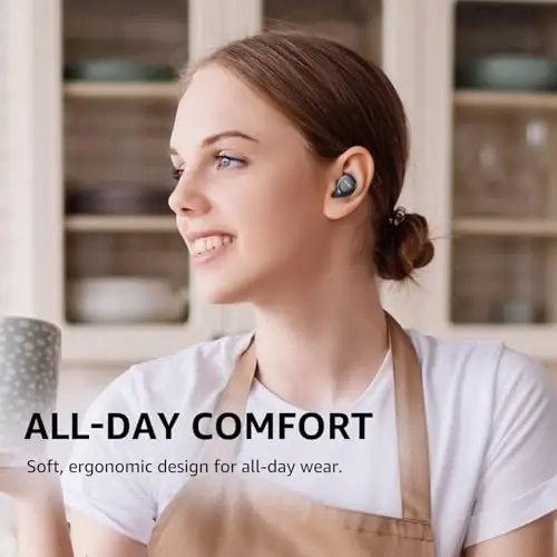 TOZO A1 Simsiz quloqchinlar Bluetooth 5.3 Yengil vaznli quloq ichiga IPX5 suv o'tkazmaydigan naushniklar AI qo'ng'iroqlari uchun 2 mikrofon, Immersiv Premium Sound Bass гарнитураси zaryadlash qutisi bilan, ilova orqali 32 ta oldindan o'rnatilgan EQ sozlamalari - 4