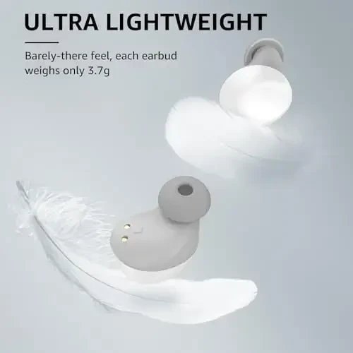 TOZO A1 Simsiz Quloqchinlar Bluetooth 5.3 Yengil vaznli quloq ichiga IPX5 suv o'tkazmaydigan naushniklar AI qo'ng'iroqlari uchun 2 ta mikrofon, cho'mdiruvchi Premium Sound Bass гарнитураси zaryadlash qutisi bilan, ilova orqali 32 ta EQ sozlamalari - 3