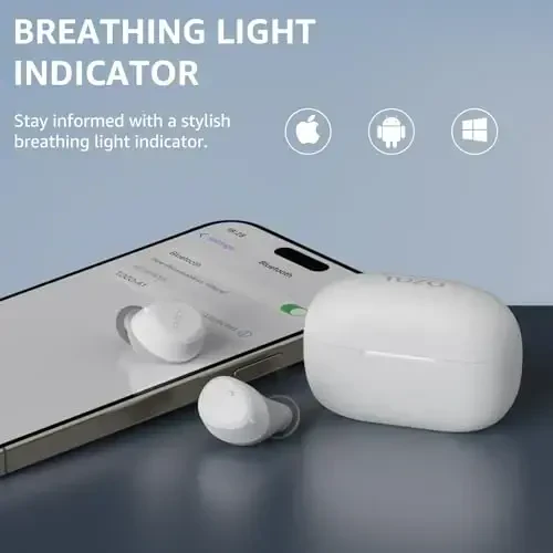 TOZO A1 Simsiz Quloqchinlar Bluetooth 5.3 Yengil vaznli quloq ichiga IPX5 suv o'tkazmaydigan naushniklar AI qo'ng'iroqlari uchun 2 ta mikrofon, cho'mdiruvchi Premium Sound Bass гарнитураси zaryadlash qutisi bilan, ilova orqali 32 ta EQ sozlamalari - 6