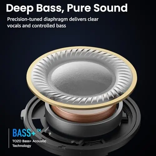 TOZO A1 Wireless Earbuds Bluetooth 5.3 Light Weight in Ear IPX5 Waterproof Headphones 2 Mic for AI Calls, Immersive Premium Sound Bass Headset with Charging Case, 32 Presets EQ Customization via App - 3