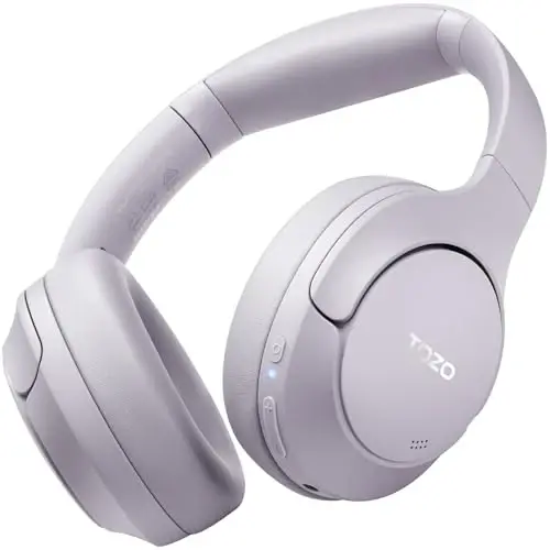 TOZO Gibrid Aktiv shovqinni bekor qiluvchi naushniklar, simsiz quloq ustidagi Bluetooth garniturasi, 60 soatlik ijro vaqti, ilova orqali yuqori aniqlikdagi audio maxsus EQ chuqur bas qulay o'rnatish quloq chashka, uy uyi sayohat uchun 