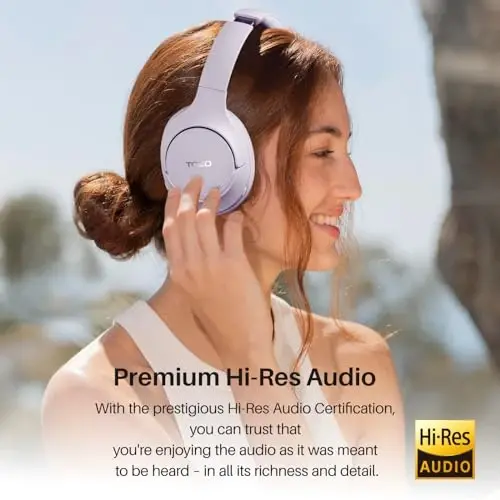 TOZO Hybrid Active Noise Cancelling Headphones, Wireless Over Ear Bluetooth Headset, 60H Playtime, Hi-Res Audio Custom EQ via App Deep Bass Comfort Fit Ear Cups, for Home Office Travel - TOZO (1)
