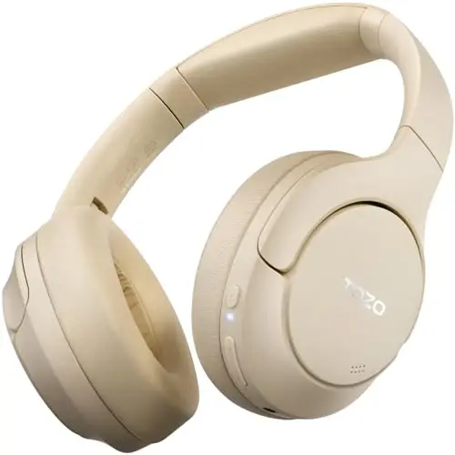 TOZO HT2 Gibrid Faol shovqinni bekor qiluvchi naushniklar, simsiz quloq ustidagi Bluetooth garniturasi, 60 soatlik musiqa, Hi-Res Audio Maxsus EQ ilovasi orqali chuqur basli qulay quloqchinlar, uy ofisi uchun sayohat xaki - 1