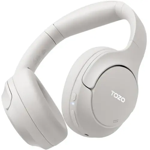 TOZO HT2 Hybrid Active Noise Cancelling Headphones, Wireless Over Ear Bluetooth Headset, 60H Playtime, Hi-Res Audio Custom EQ via App Deep Bass Comfort Fit Ear Cups, for Home Office Travel - 1