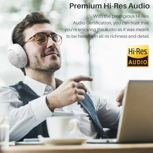 TOZO HT2 Hybrid Active Noise Cancelling Headphones, Wireless Over Ear Bluetooth Headset, 60H Playtime, Hi-Res Audio Custom EQ via App Deep Bass Comfort Fit Ear Cups, for Home Office Travel - 4