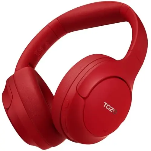 TOZO HT2 Hybrid Active Noise Cancelling Headphones, Wireless Over Ear Bluetooth Headset, 60H Playtime, Hi-Res Audio Custom EQ via App Deep Bass Comfort Fit Ear Cups, for Home Office Travel - TOZO