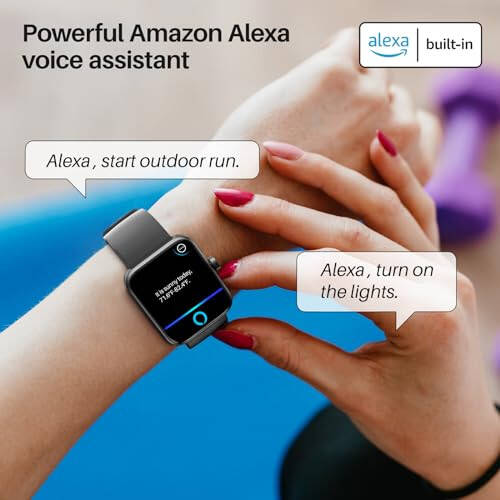 TOZO S2 40mm Mini Smart Watch Alexa Built-in Fitness Tracker with Heart Rate, Blood Oxygen and Sleep Monitor 5ATM Waterproof HD Color Touchscreen for Men Women Compatible with iPhone&Android Black - 2