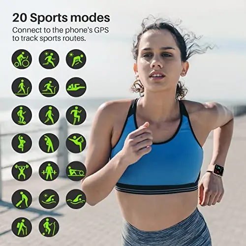 TOZO S2 44mm Smart Watch Alexa Built-in Fitness Tracker with Sleep Monitor,5ATM Waterproof HD Touchscreen for Men Women Compatible with iPhone&Android Rose Gold - 2