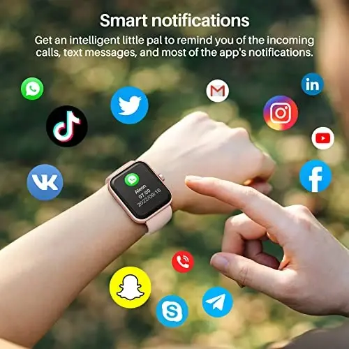 TOZO S2 44mm Smart Watch Alexa Built-in Fitness Tracker with Sleep Monitor,5ATM Waterproof HD Touchscreen for Men Women Compatible with iPhone&Android Rose Gold - 4