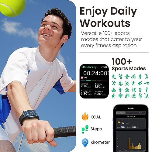 TOZO S3 Smart Watch (Answer/Make Call) Bluetooth Fitness Tracker with Heart Rate, Blood Oxygen Monitor, Sleep Monitor IP68 Waterproof 1.83-inch HD Color for Men Women Compatible iPhone & Android - 3